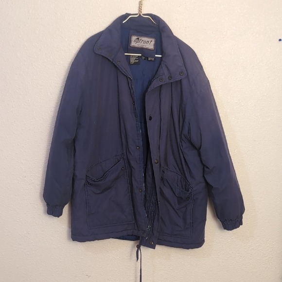 upfront Other - Blue Military-Style Puffer Jacket